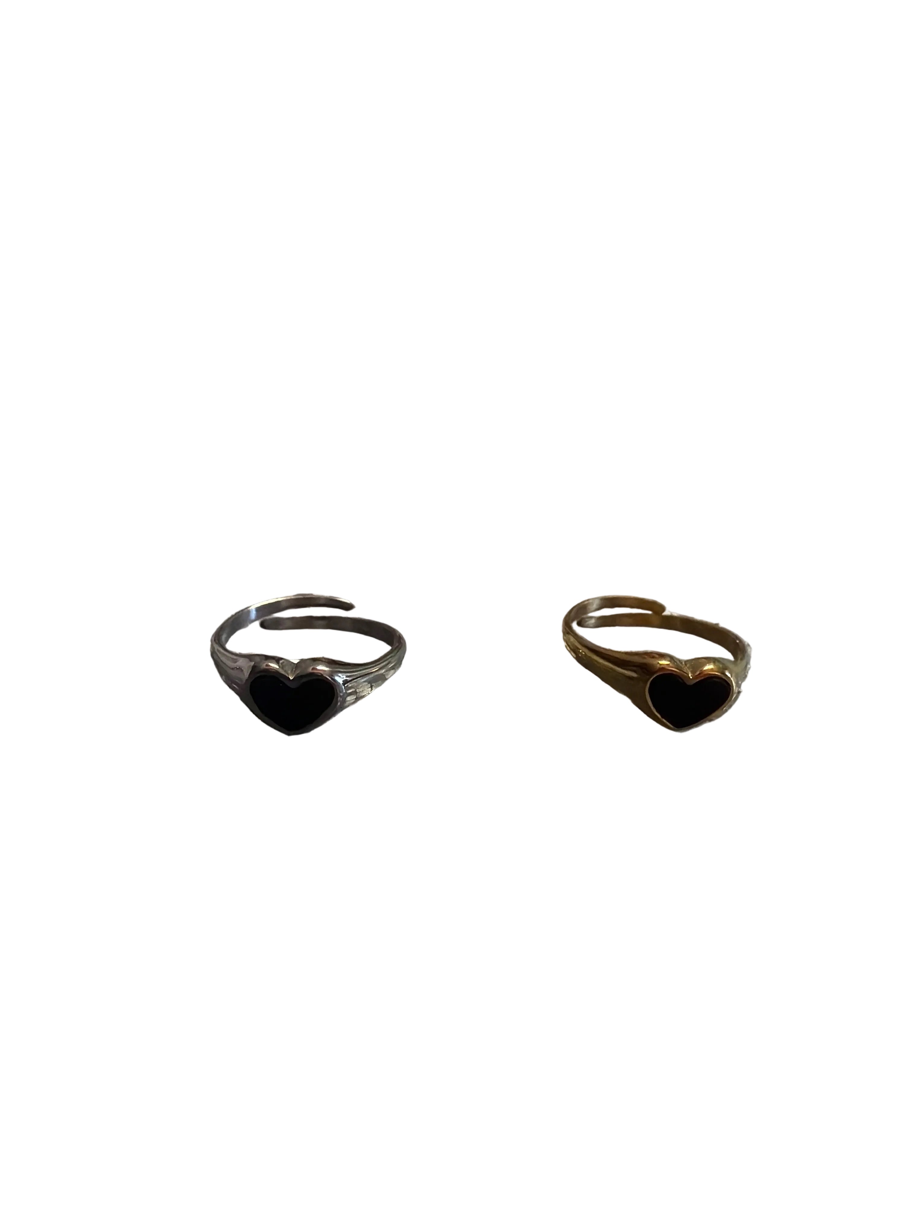 Anello Mignolo Cuore Nero