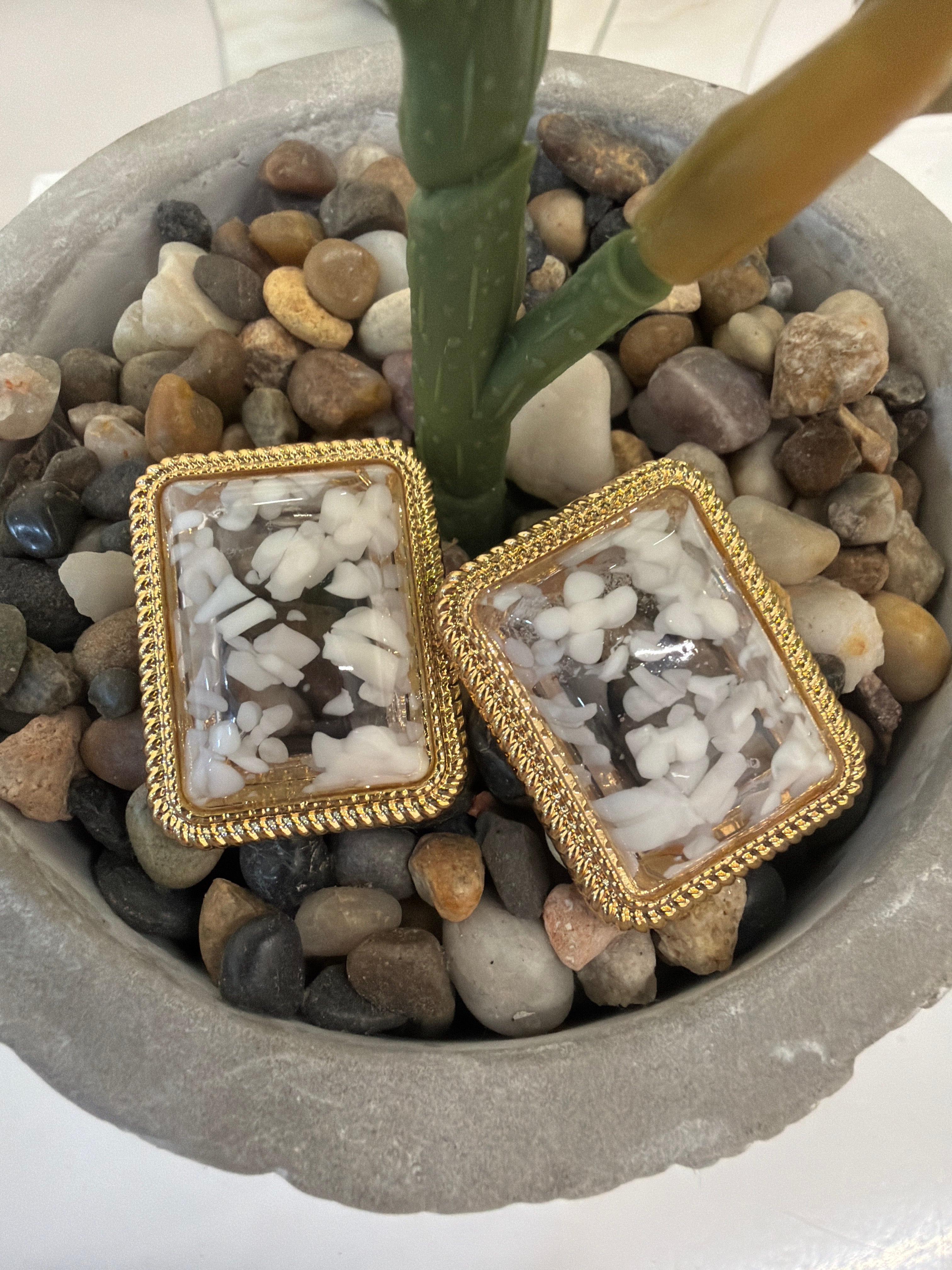 Orecchini Rettangolo Fiorato