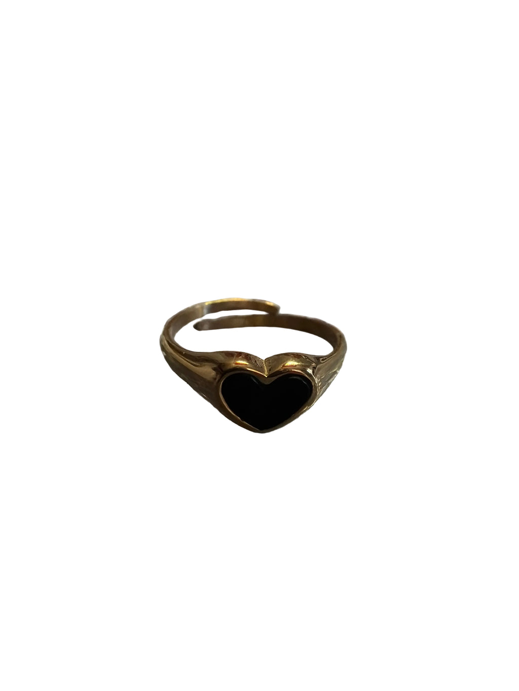 Anello Mignolo Cuore Nero