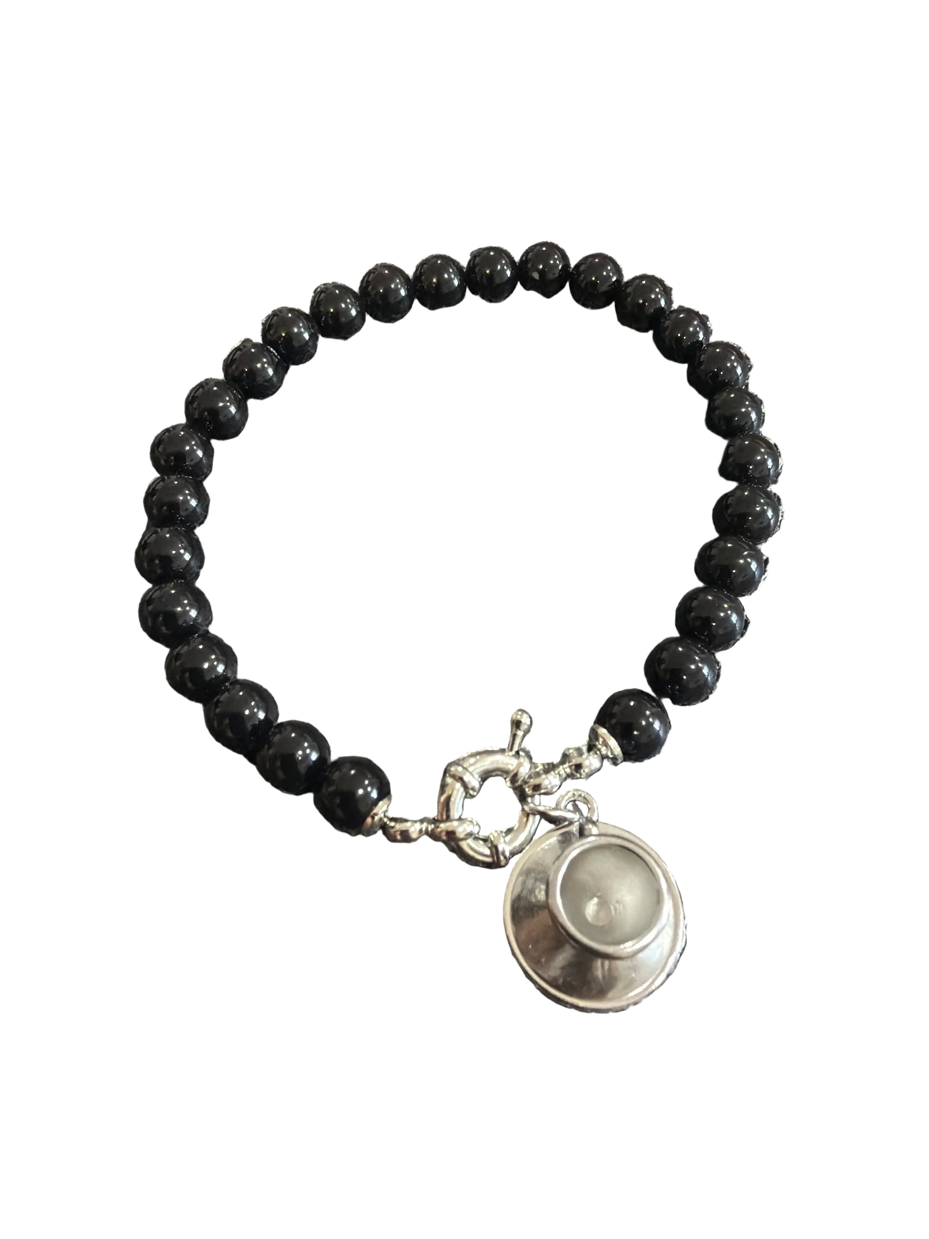 Bracciale perle tazza di caffè