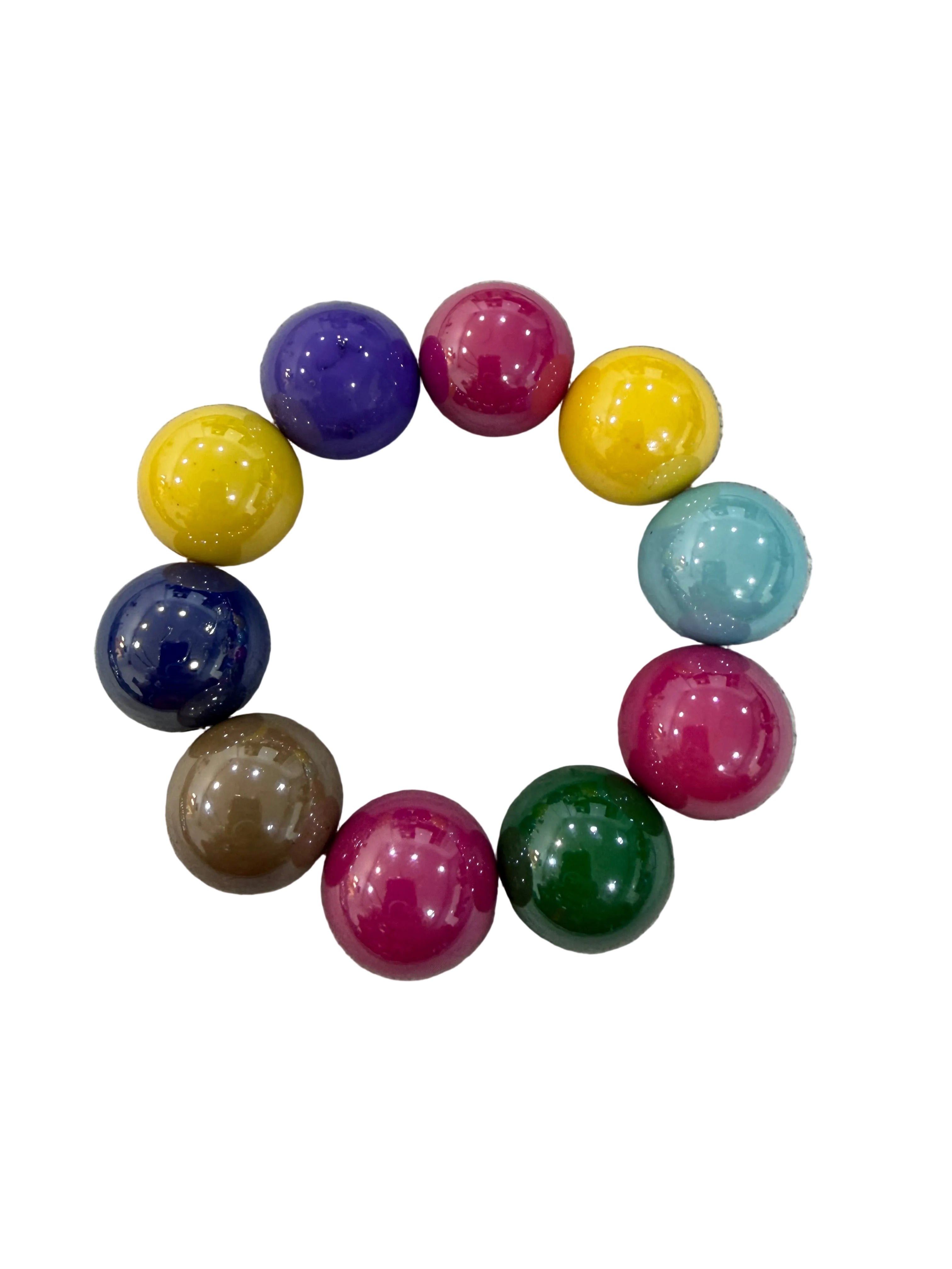 Bracciale sfere multicolor