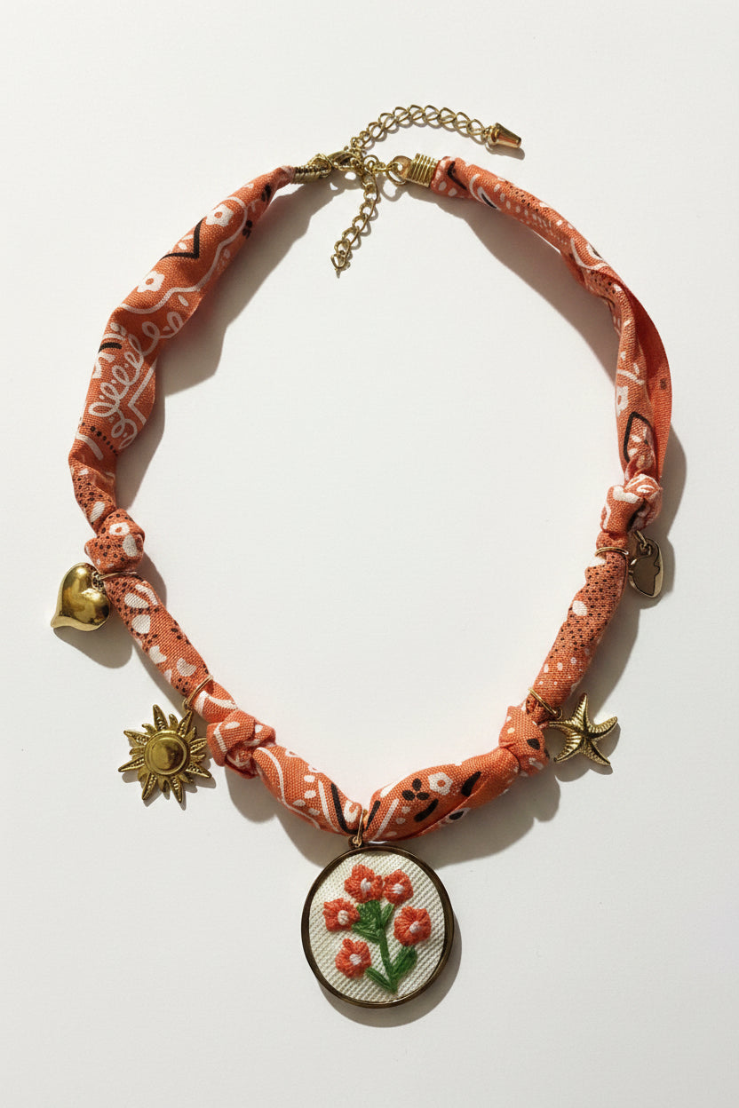 Collana Bandana Margherite arancio