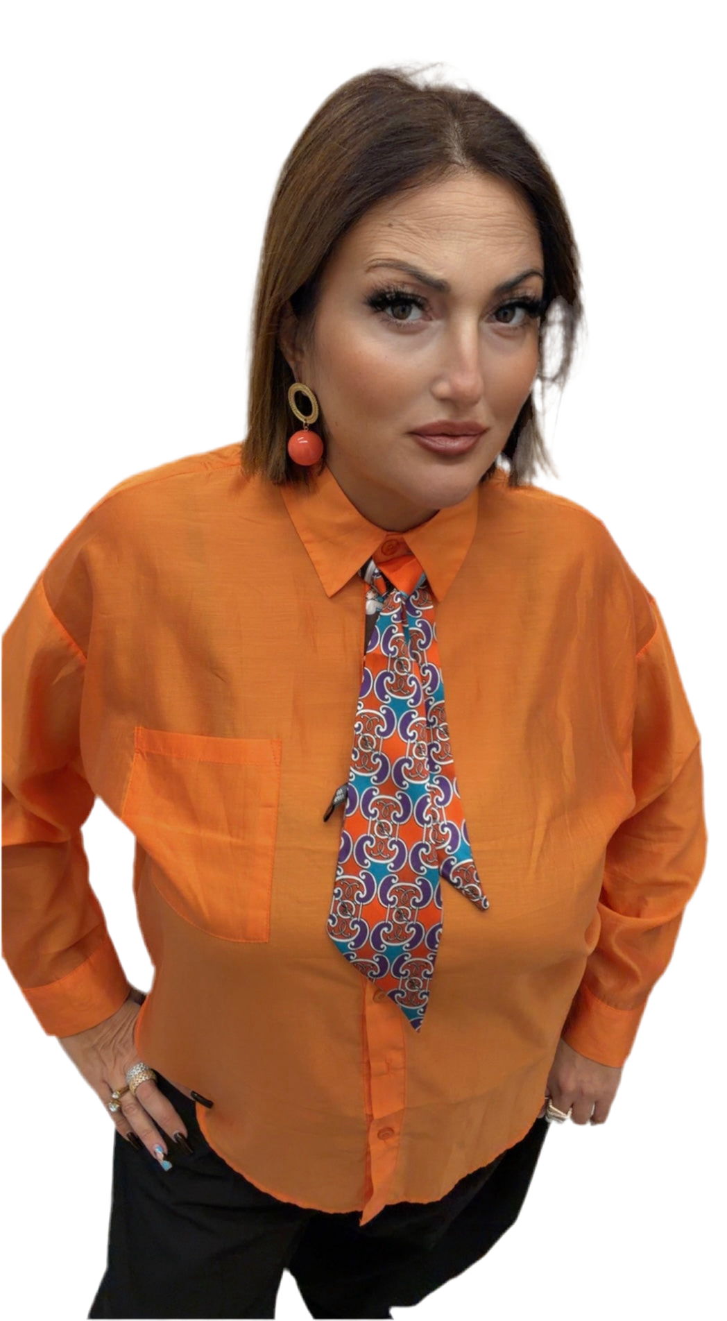 Camicia Orange con foulard