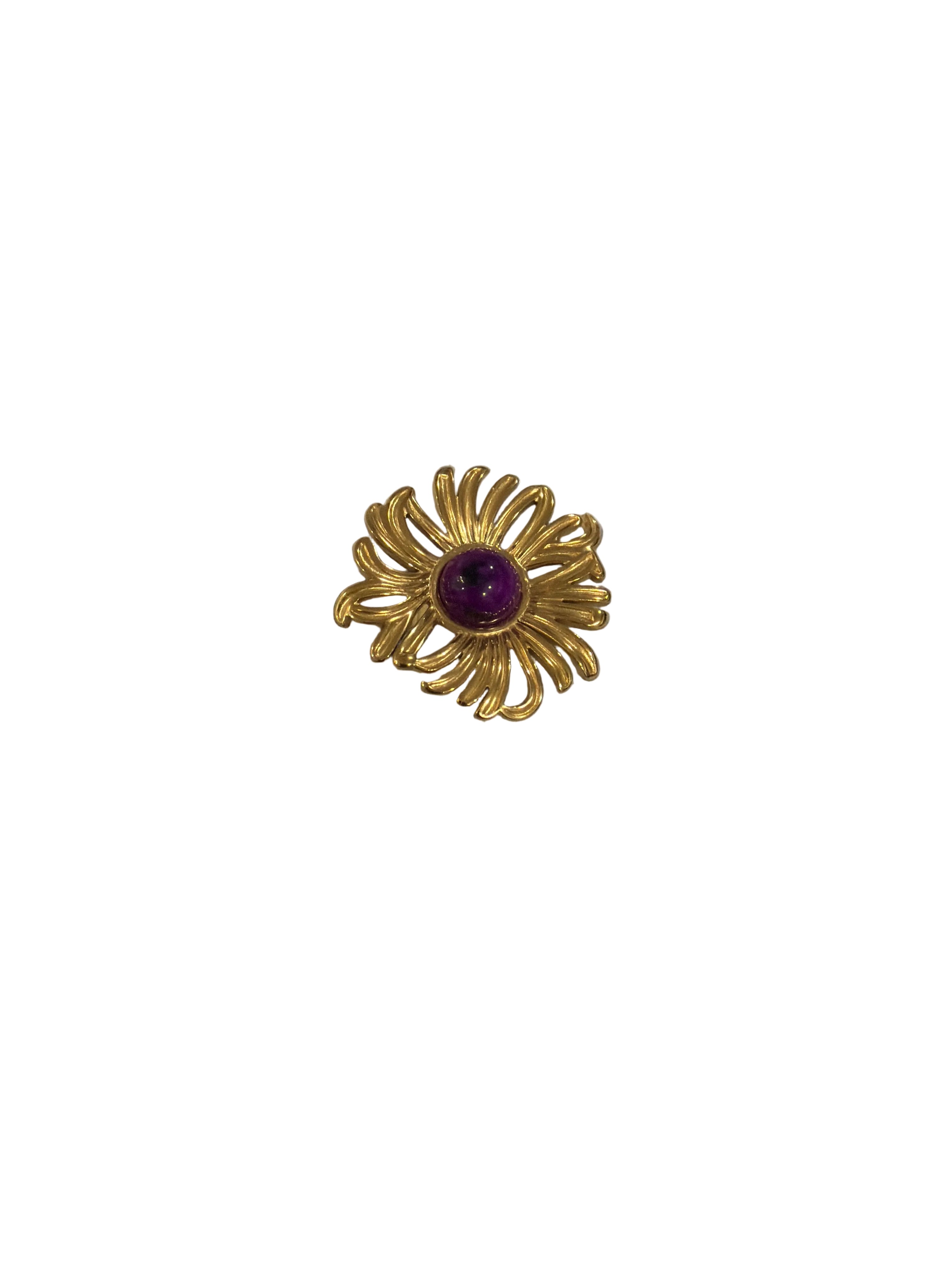 Anello fiore viola