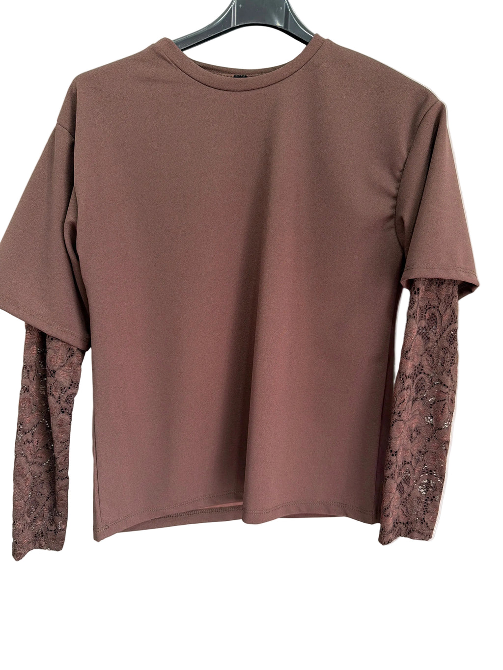 Maglia Slim mezza manica merletto