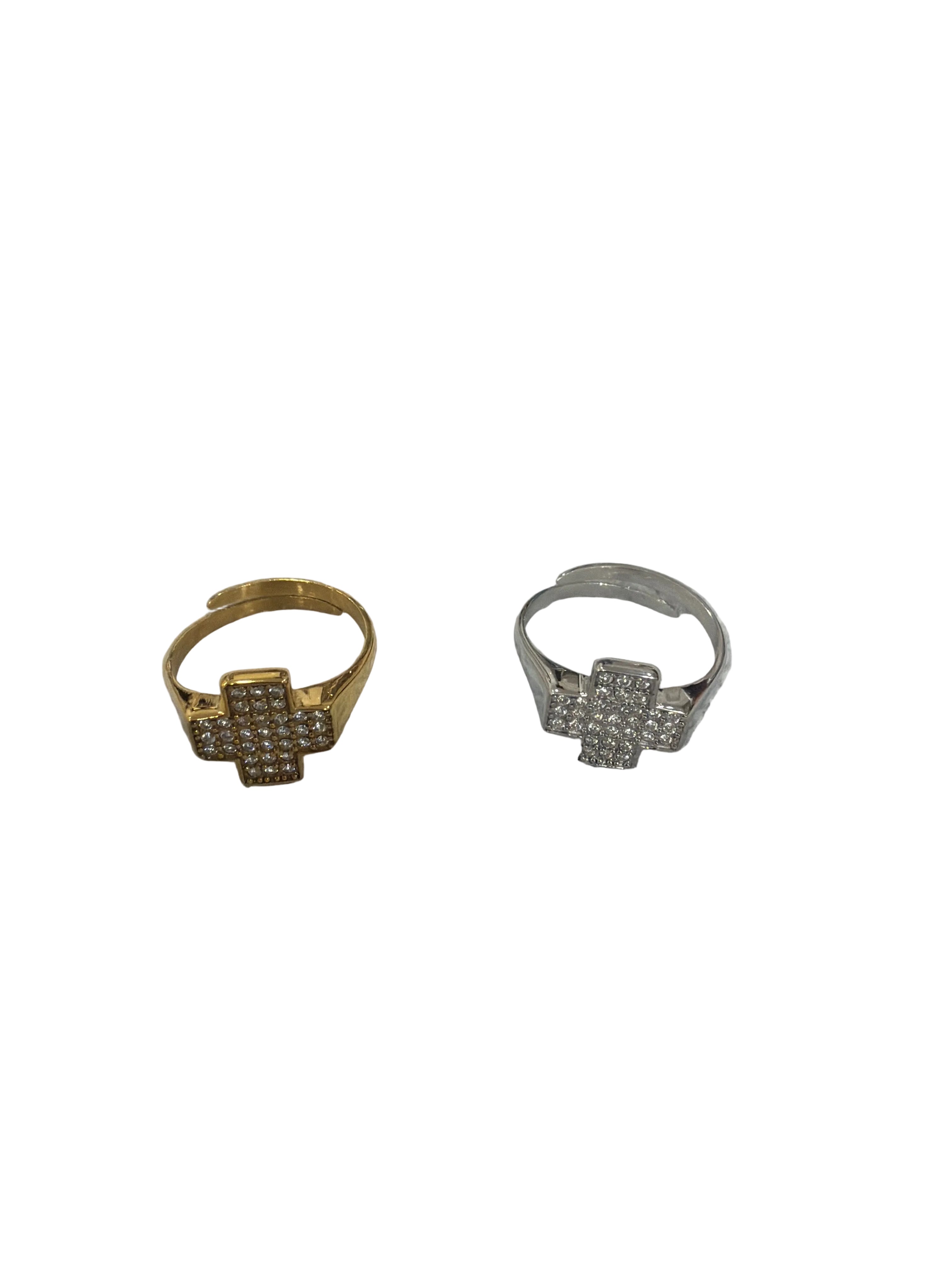 Anello mignolo Croce zirconata