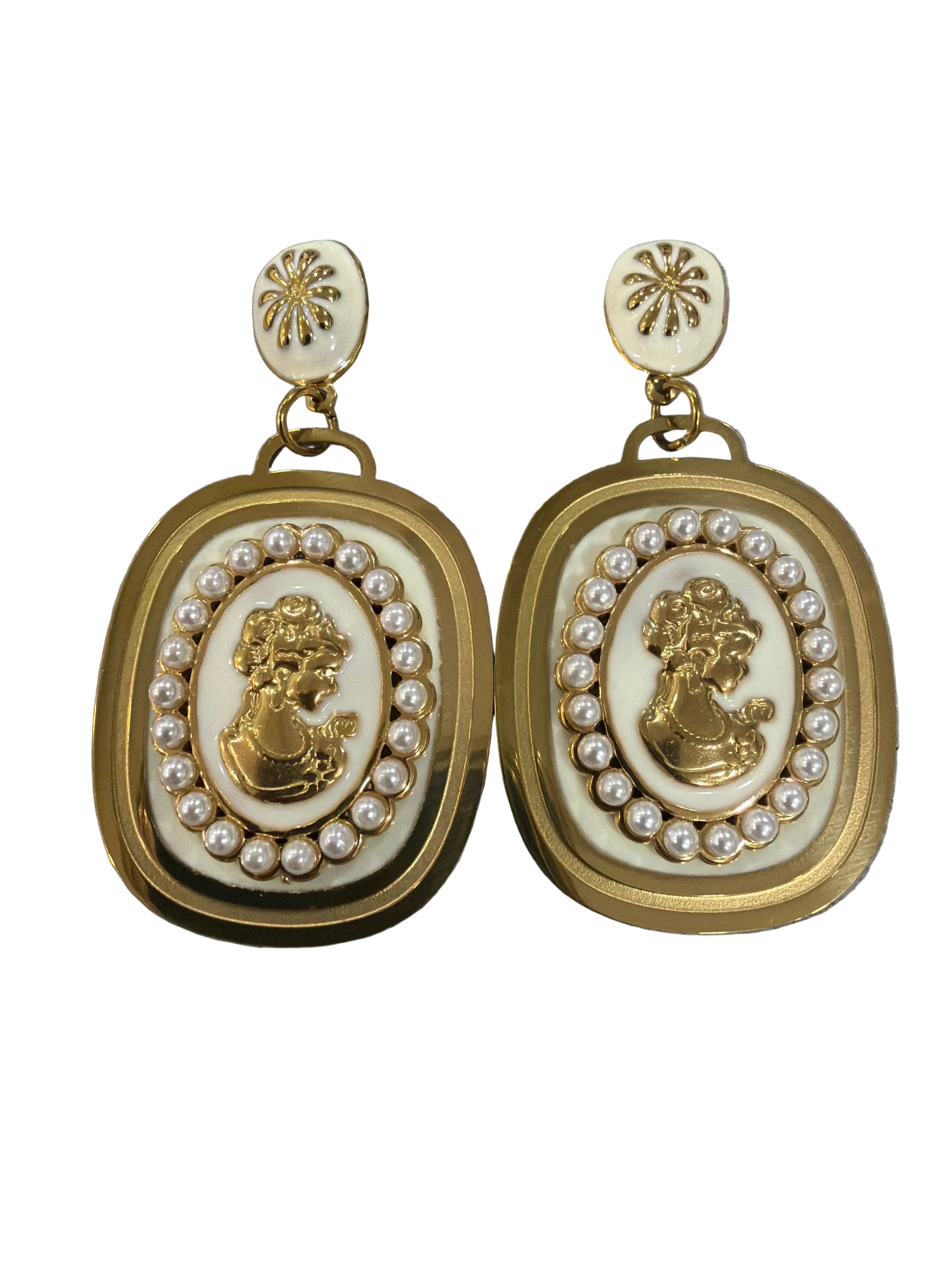 Orecchini Cameo White
