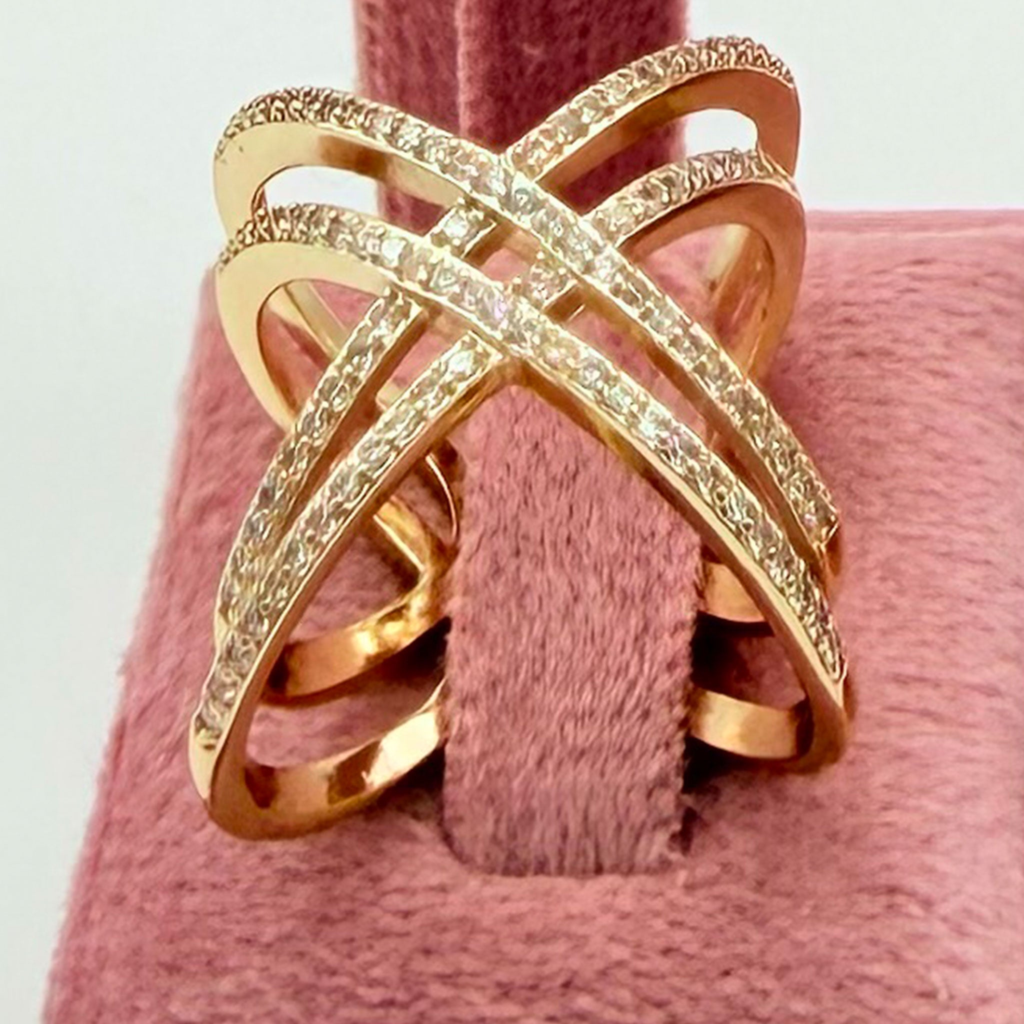 Anello Doppio incrocio regolabile In ottone galvanizzato