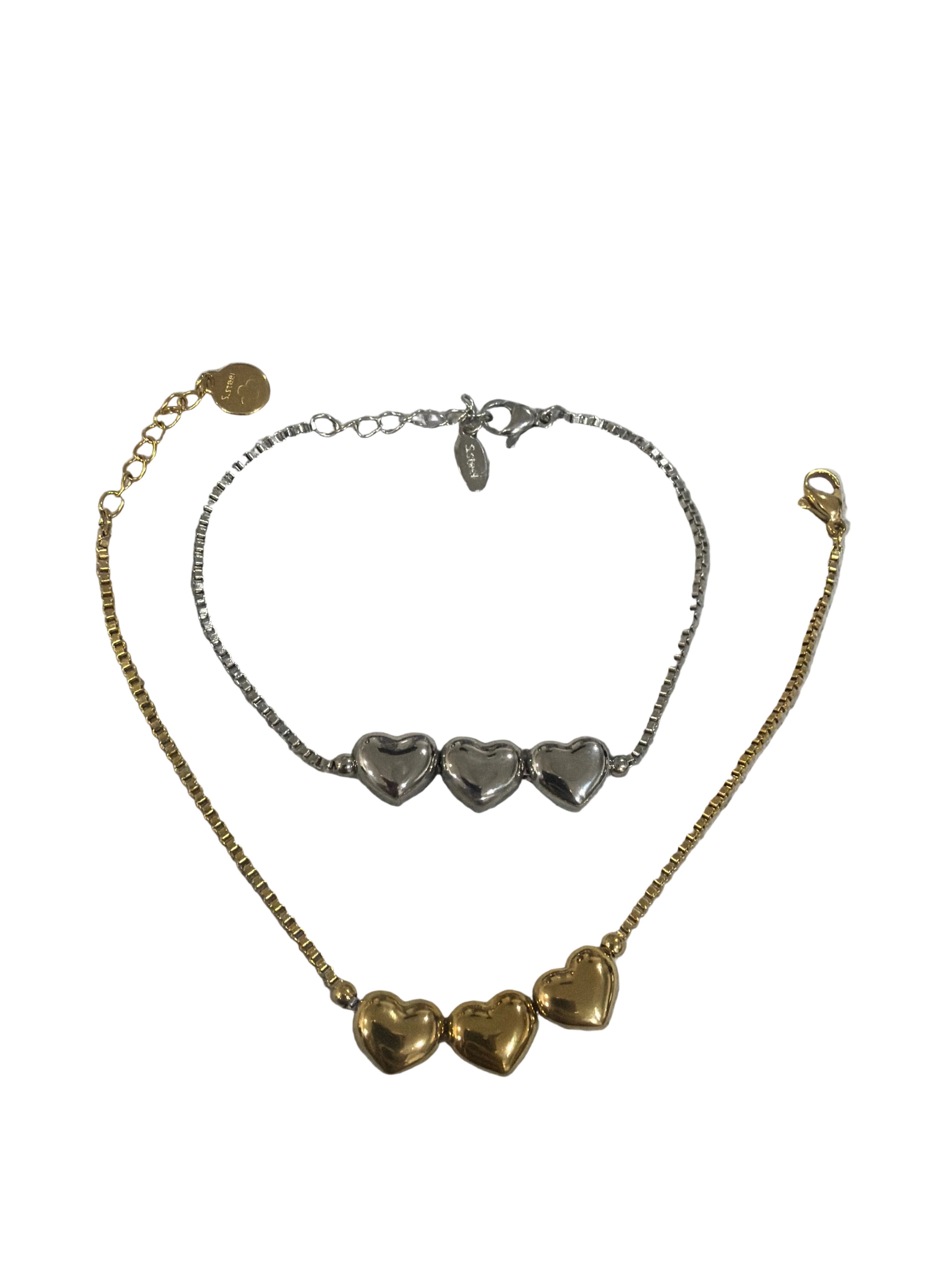 Bracciale tris di cuori