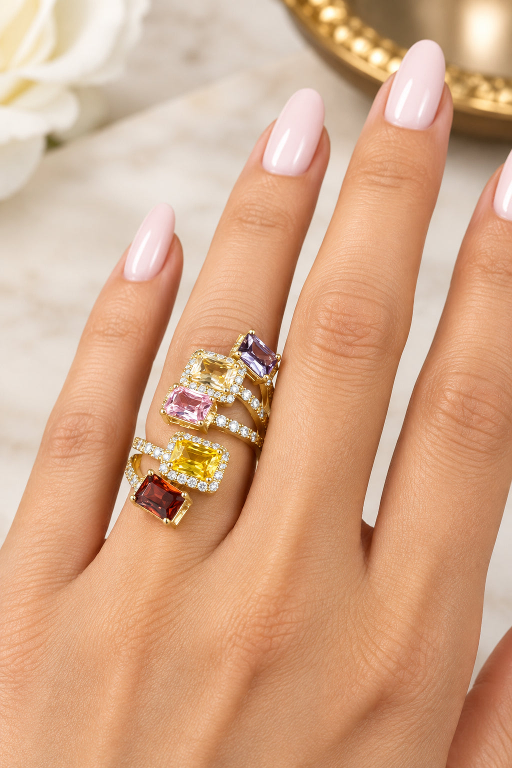 Anello multi zircon