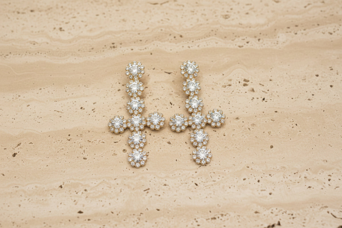 Orecchini croce 6 cm