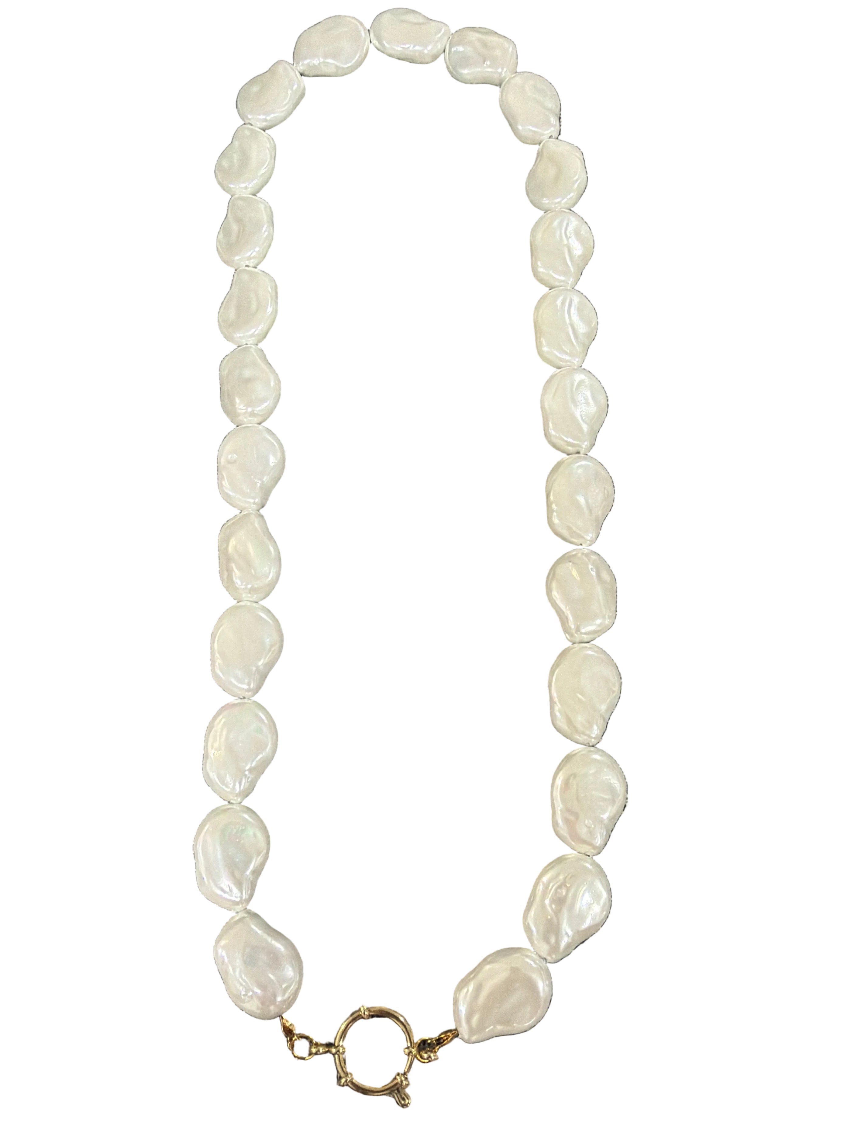 Collana perla irregolare 60 cm