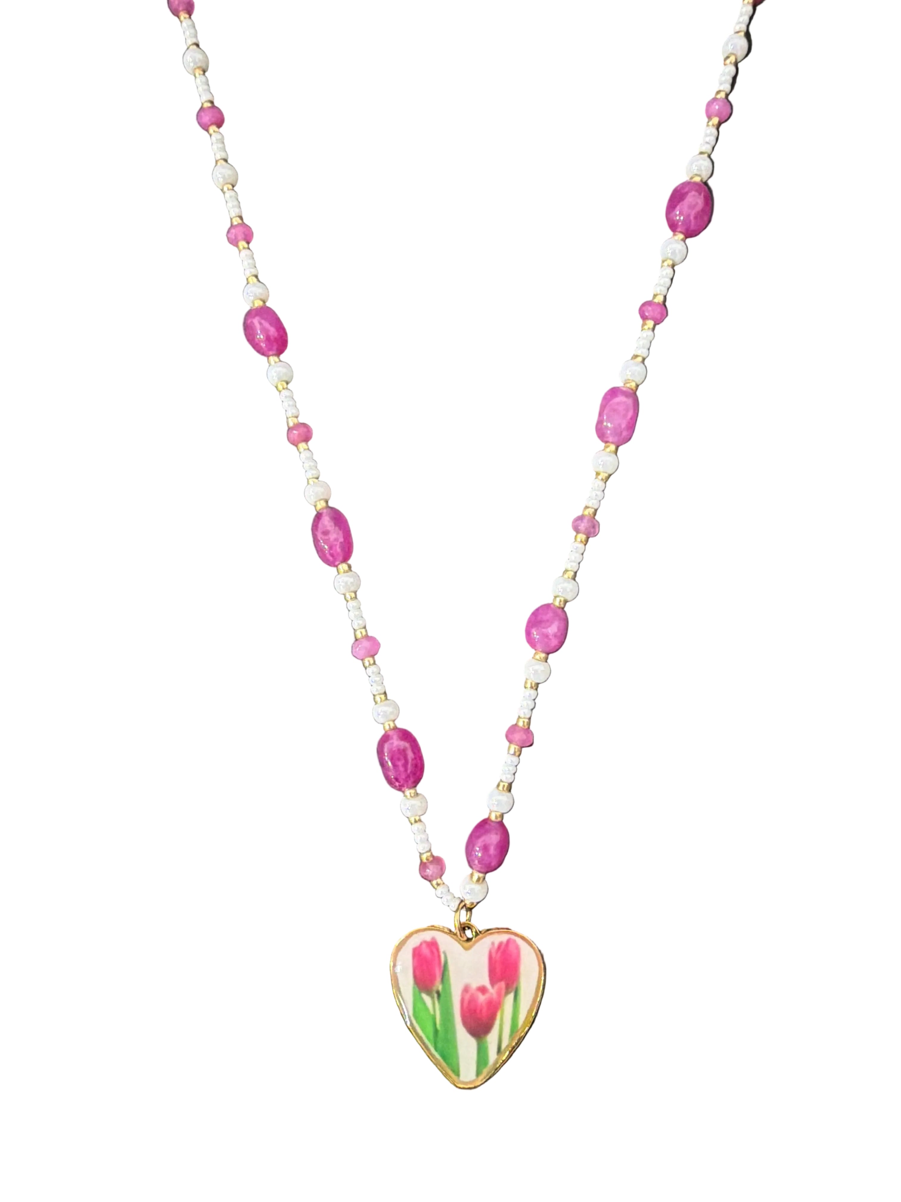 Collana perline Tulipani