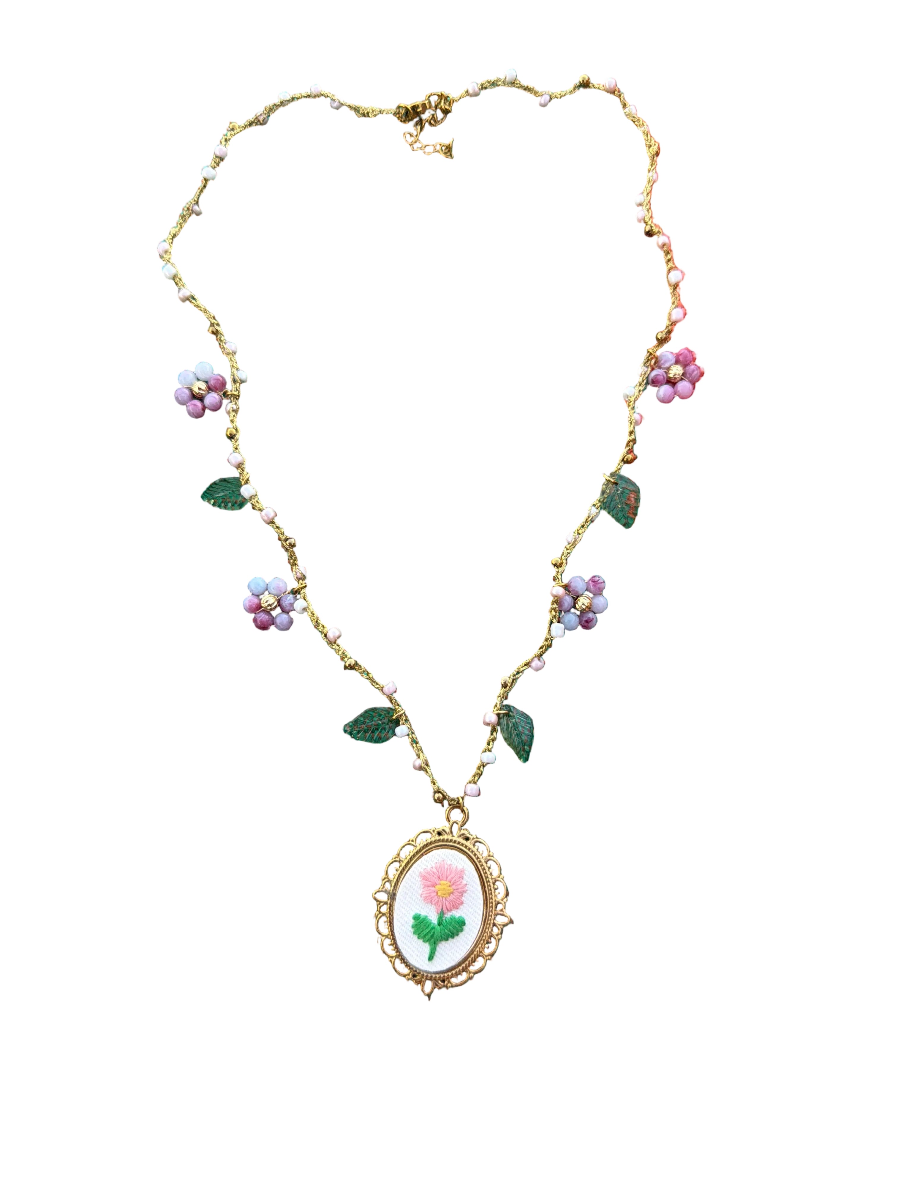 Collana margherita rosa