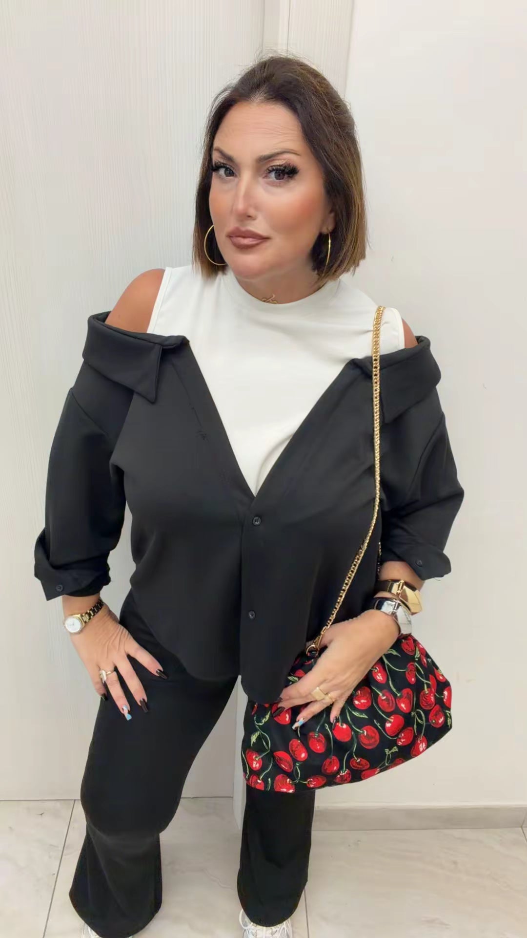 Maglia Camicia Marina nera